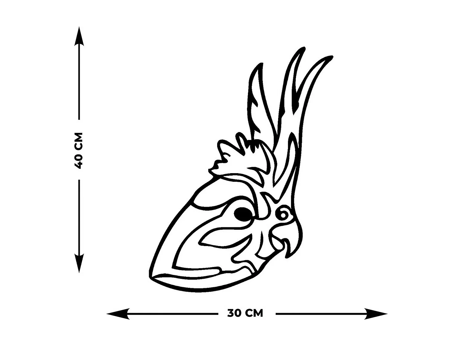 Metalen Decoratie Haan, Zwart, 30x0,15x40 cm, EPIKASA