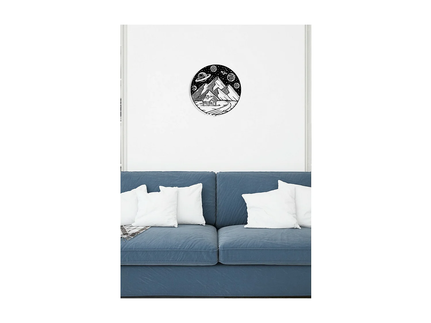 Decoração em Metal Montanha 8, Preto, 54x0,15x55 cm, EPIKASA