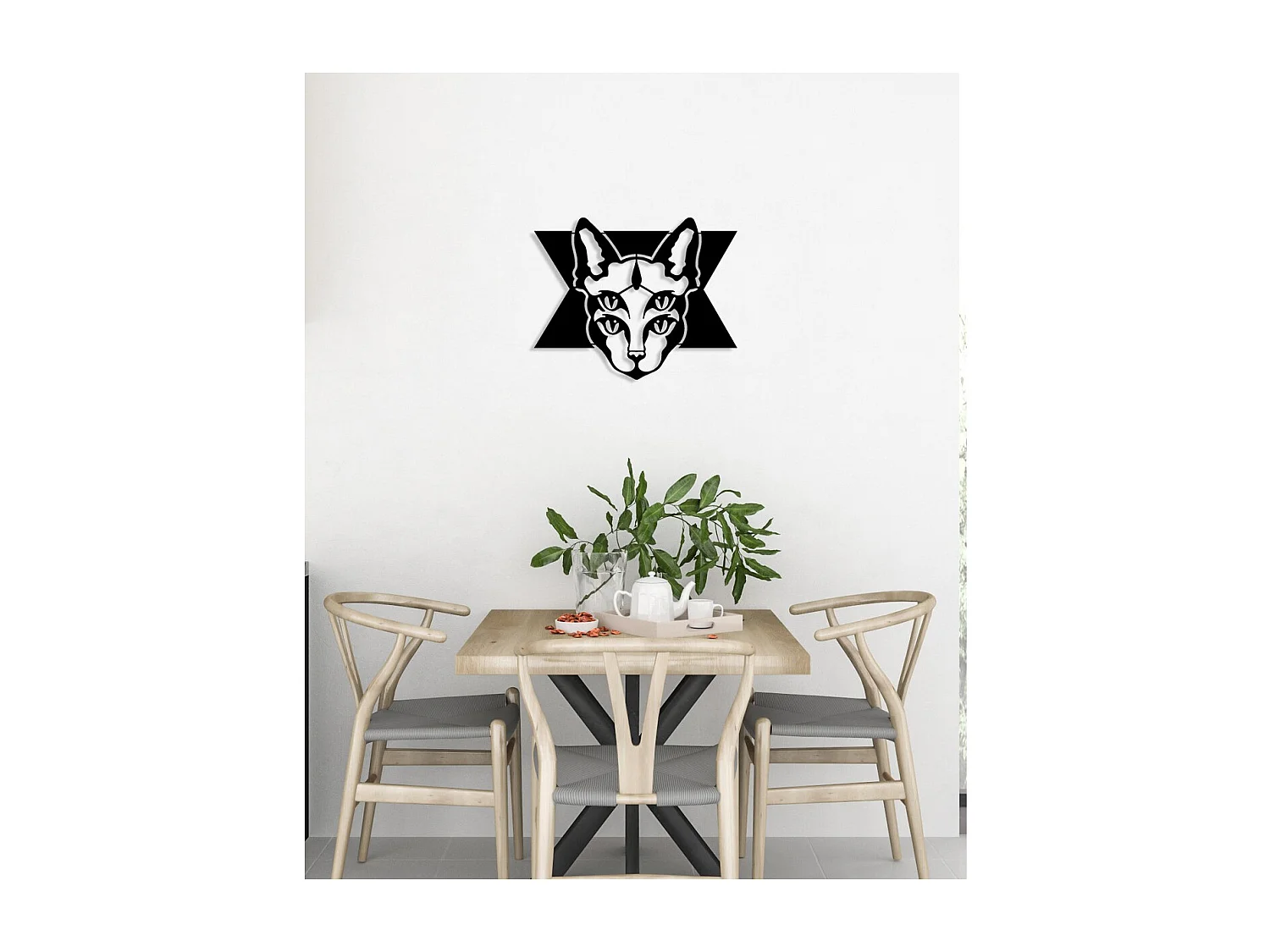 Dekoracja Metalowa Kot 13, Czarny, 50x0,15x40 cm, EPIKASA