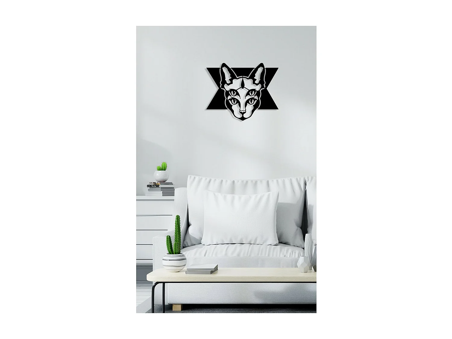 Dekoracja Metalowa Kot 13, Czarny, 50x0,15x40 cm, EPIKASA