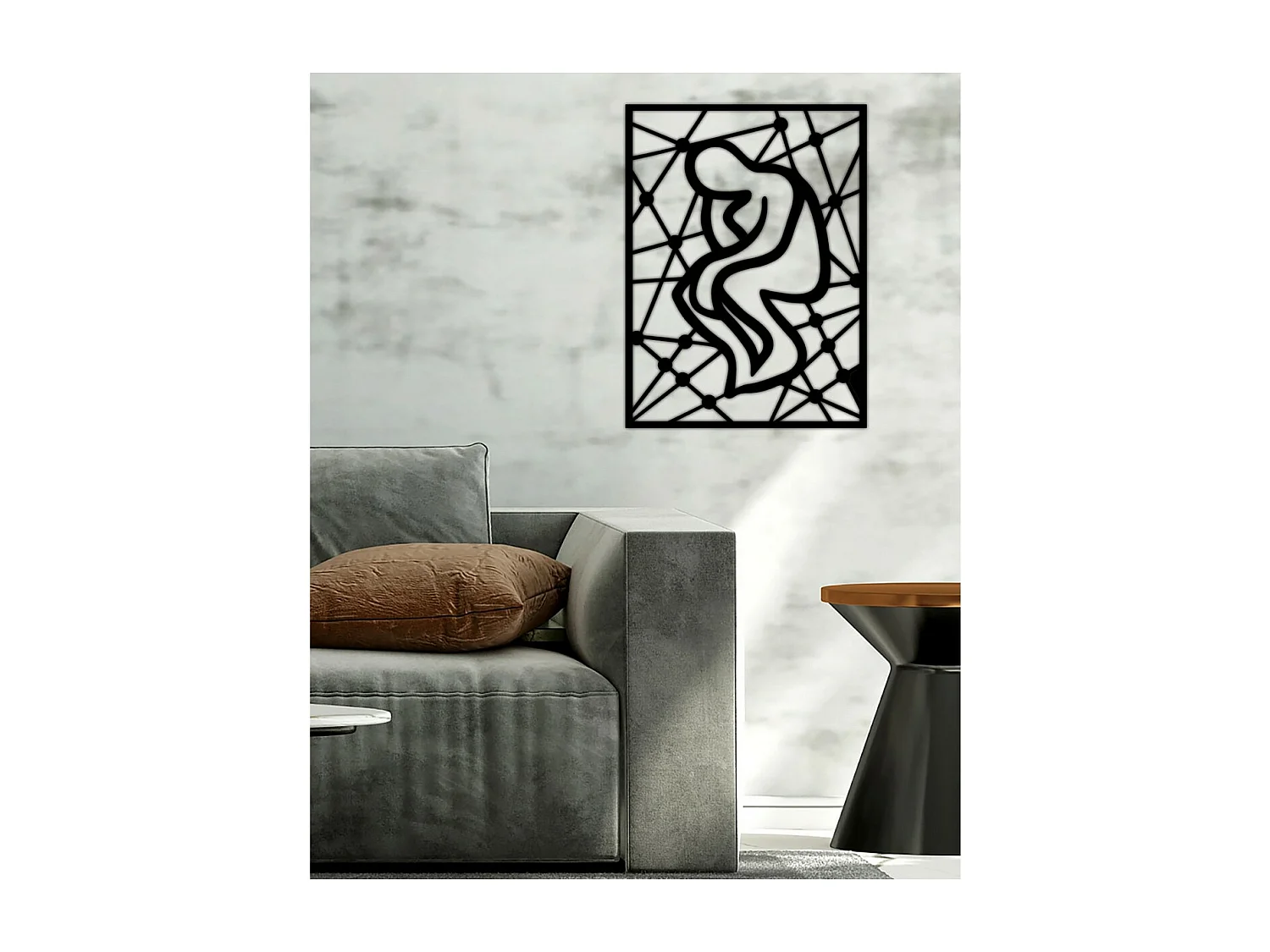 Decoração em Metal Solitude, Preto, 50x0,15x67 cm, EPIKASA