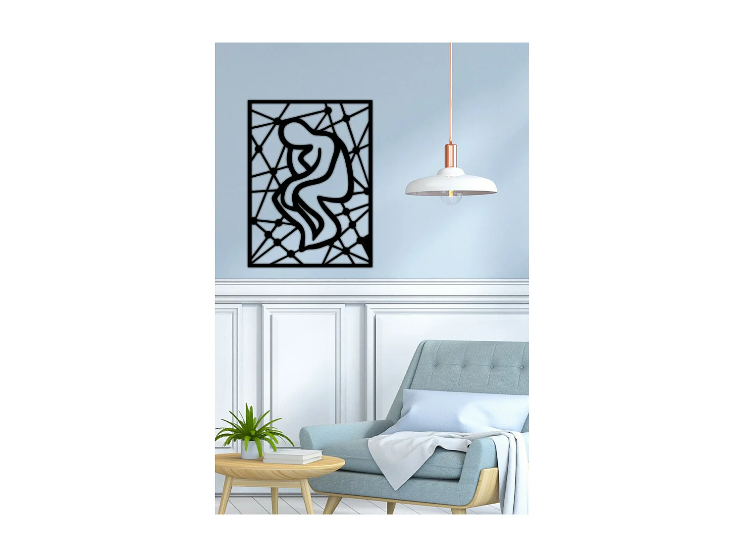 Decoração em Metal Solitude, Preto, 50x0,15x67 cm, EPIKASA