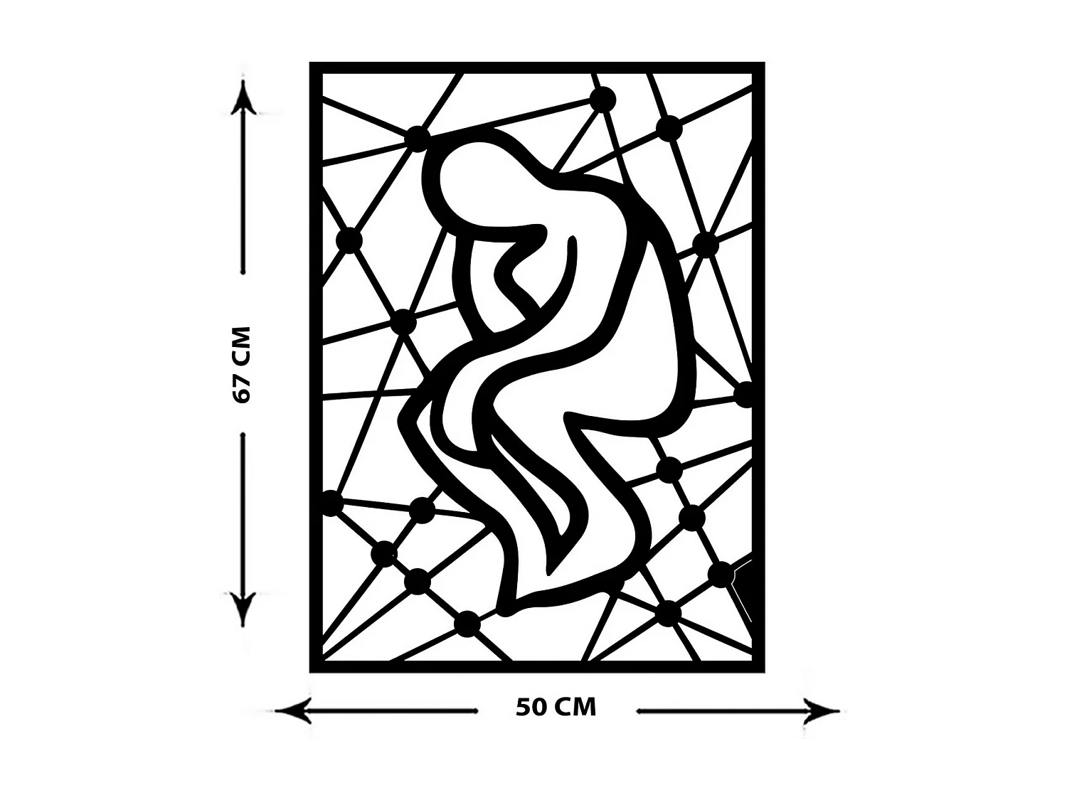 Decoração em Metal Solitude, Preto, 50x0,15x67 cm, EPIKASA