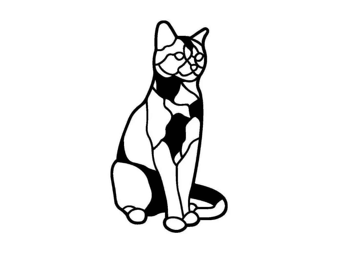 Dekoracja Metalowa Kot 48, Czarny, 33x0,15x60 cm, EPIKASA