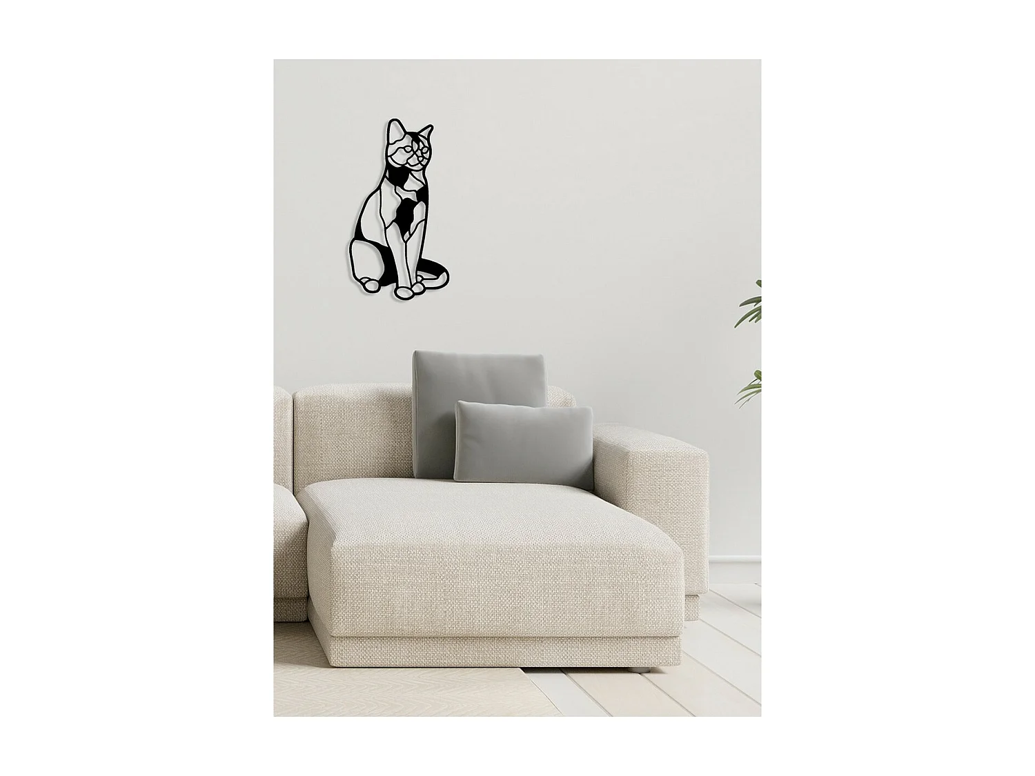 Dekoracja Metalowa Kot 48, Czarny, 33x0,15x60 cm, EPIKASA