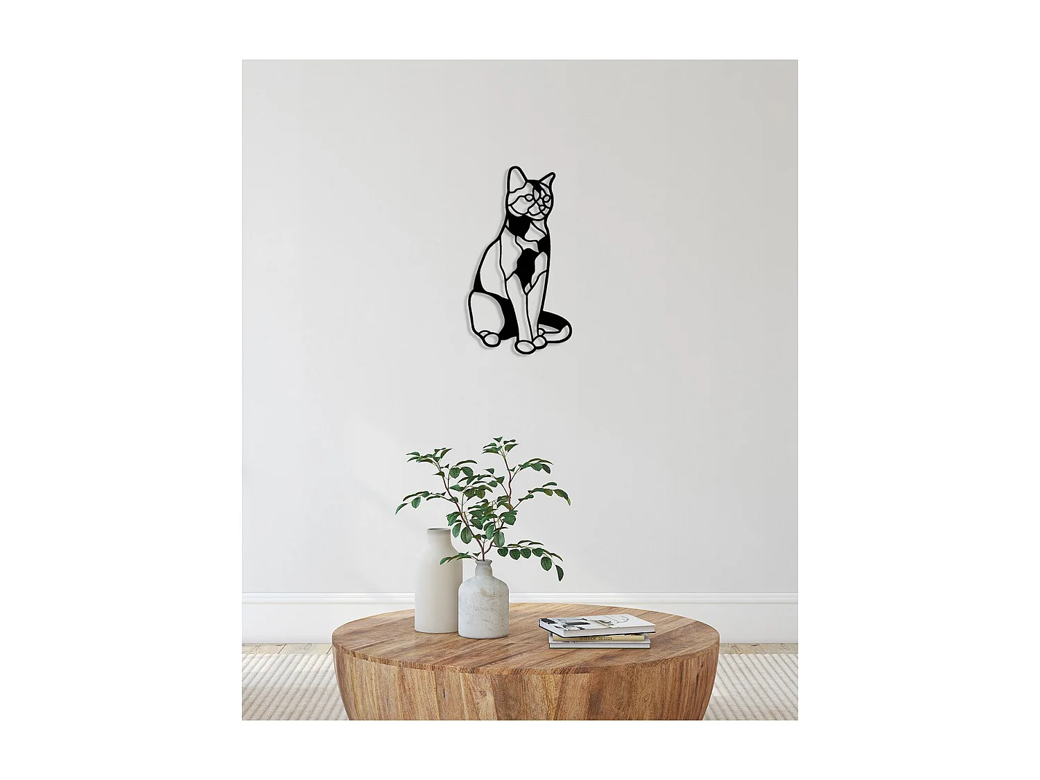 Dekoracja Metalowa Kot 48, Czarny, 33x0,15x60 cm, EPIKASA