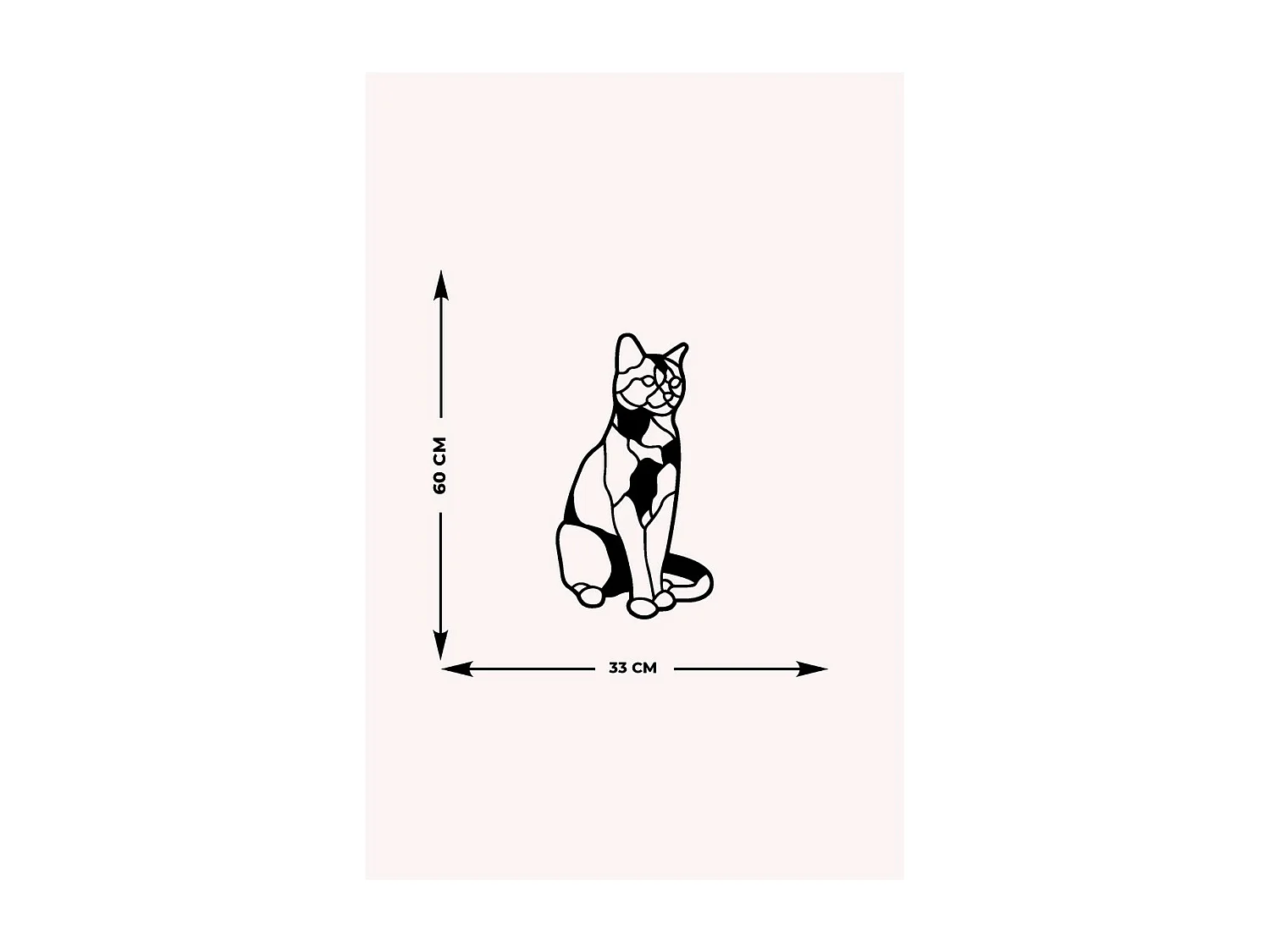 Dekoracja Metalowa Kot 48, Czarny, 33x0,15x60 cm, EPIKASA