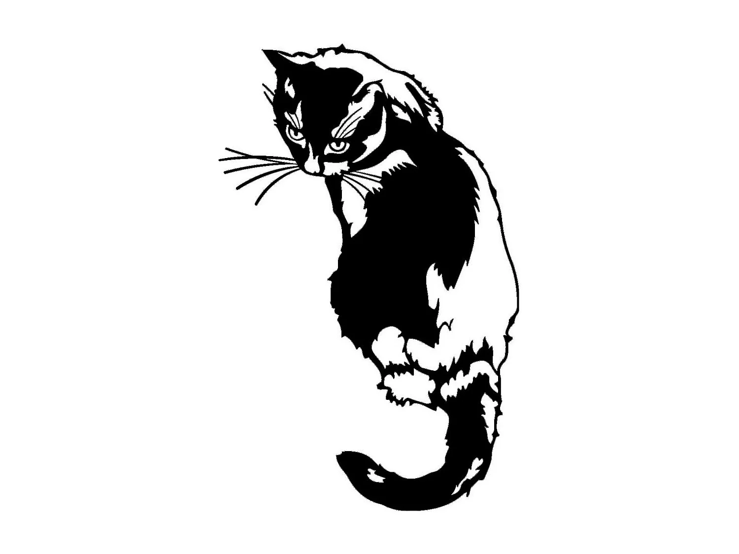 Decoração em Metal Gato 25, Preto, 39x0,15x60 cm, EPIKASA