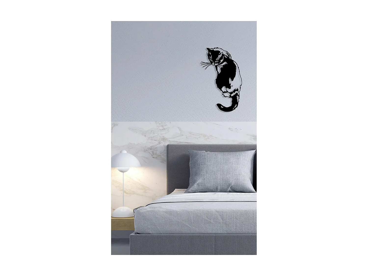 Decoração em Metal Gato 25, Preto, 39x0,15x60 cm, EPIKASA