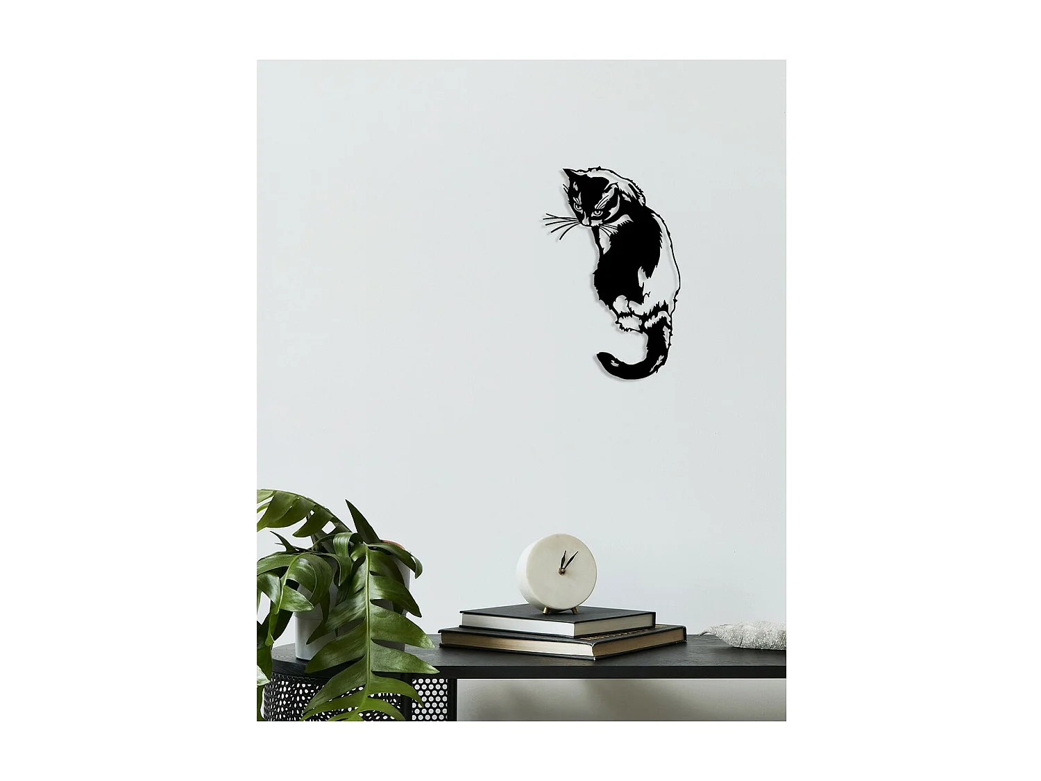 Decoração em Metal Gato 25, Preto, 39x0,15x60 cm, EPIKASA