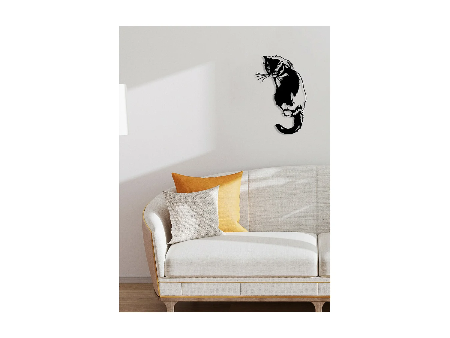 Decoração em Metal Gato 25, Preto, 39x0,15x60 cm, EPIKASA