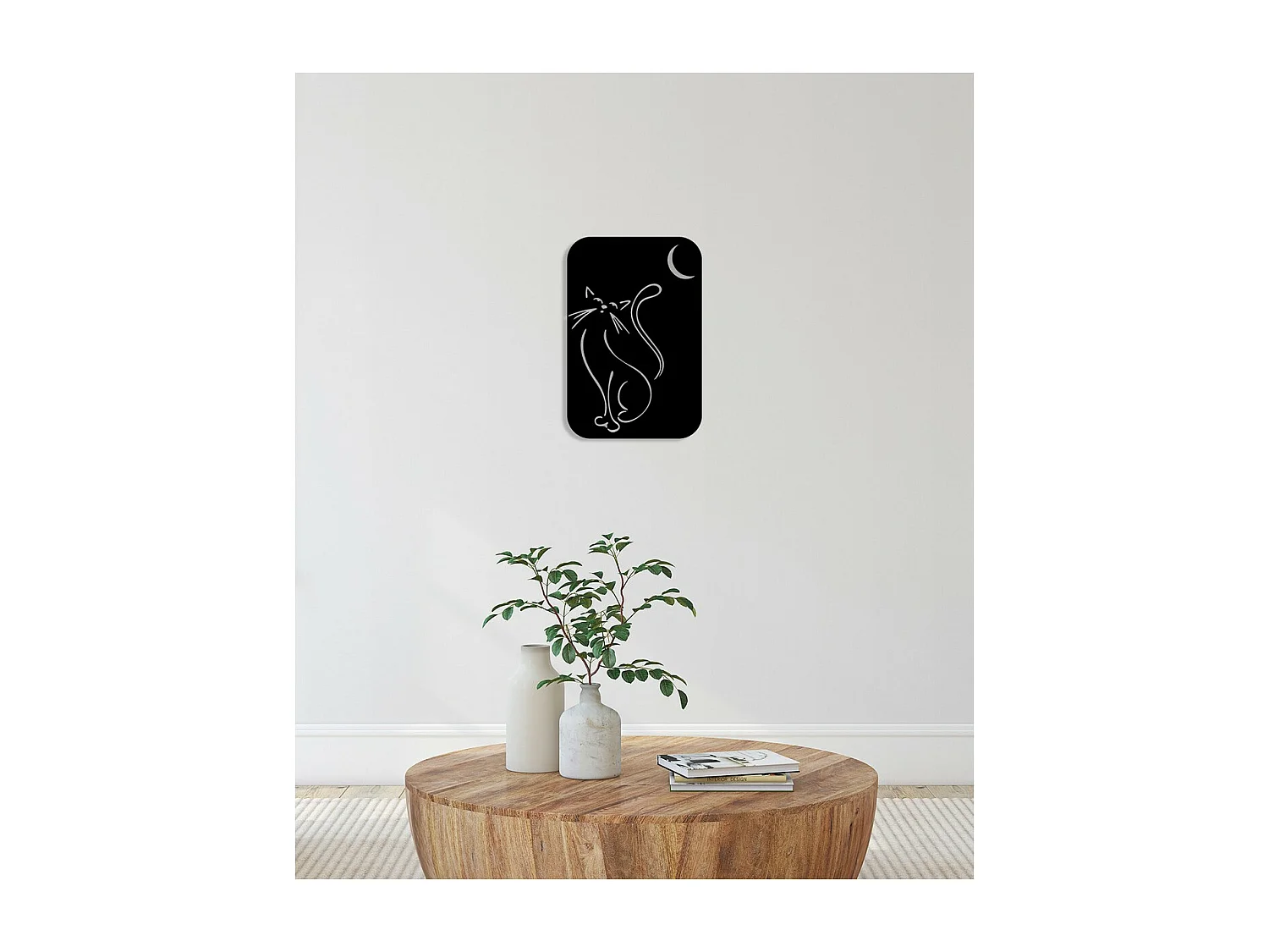 Decoração em Metal Gato 122, Preto, 33x0,15x50 cm, EPIKASA