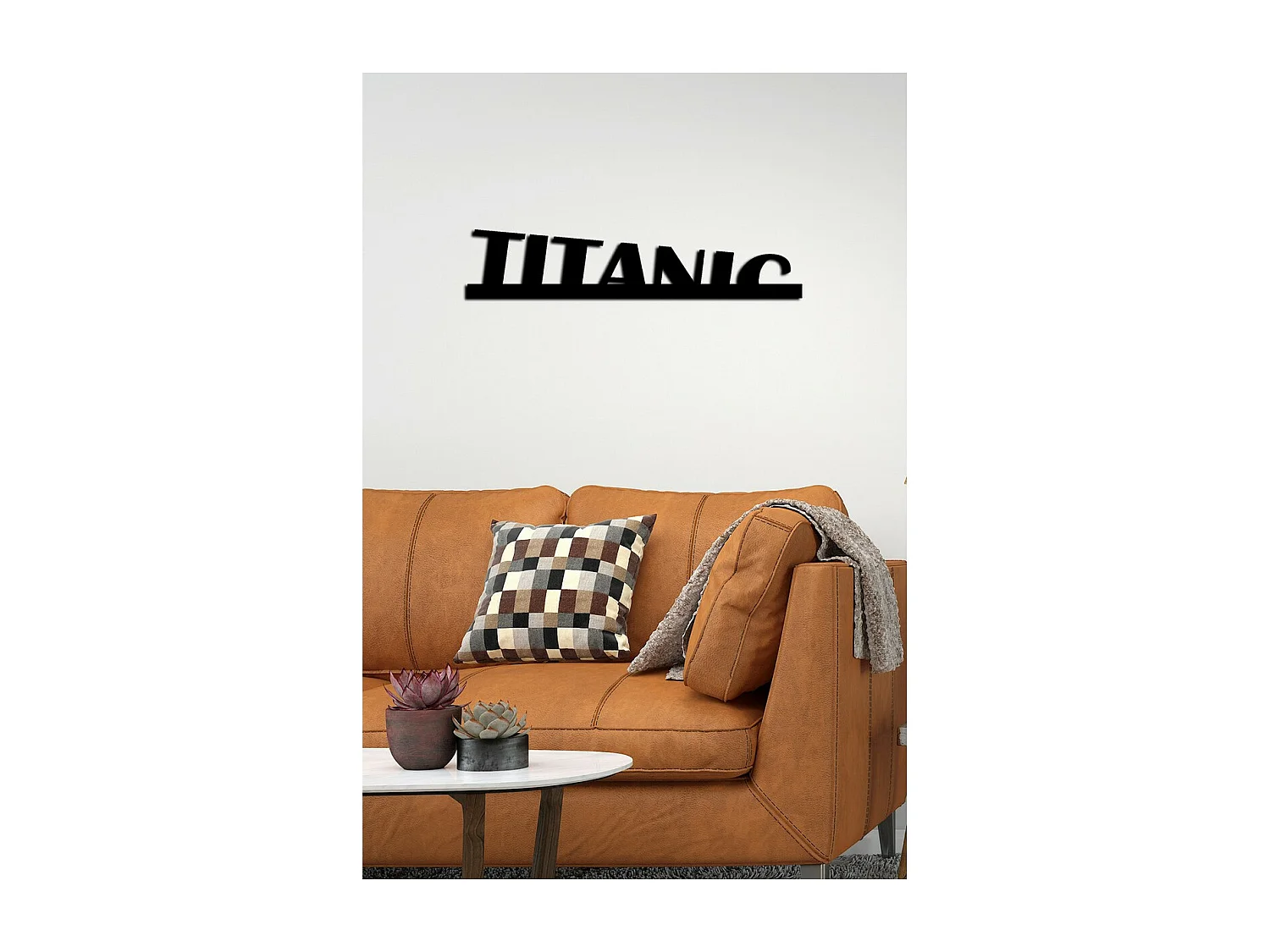 Decoração em Metal Titanic, Preto, 91x0,15x23 cm cm, EPIKASA