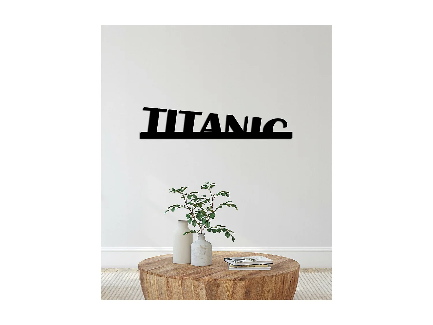 Decoração em Metal Titanic, Preto, 91x0,15x23 cm cm, EPIKASA