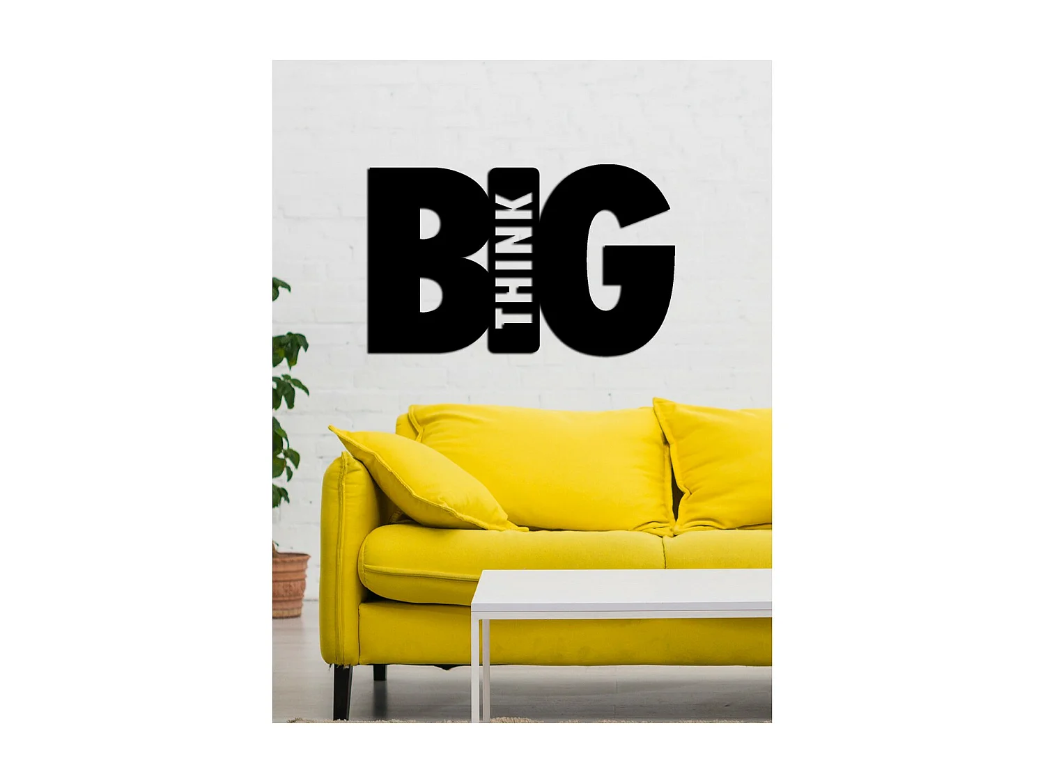 Décoration en Métal Think Big 2, Noir, 82x0,15x50 cm, EPIKASA