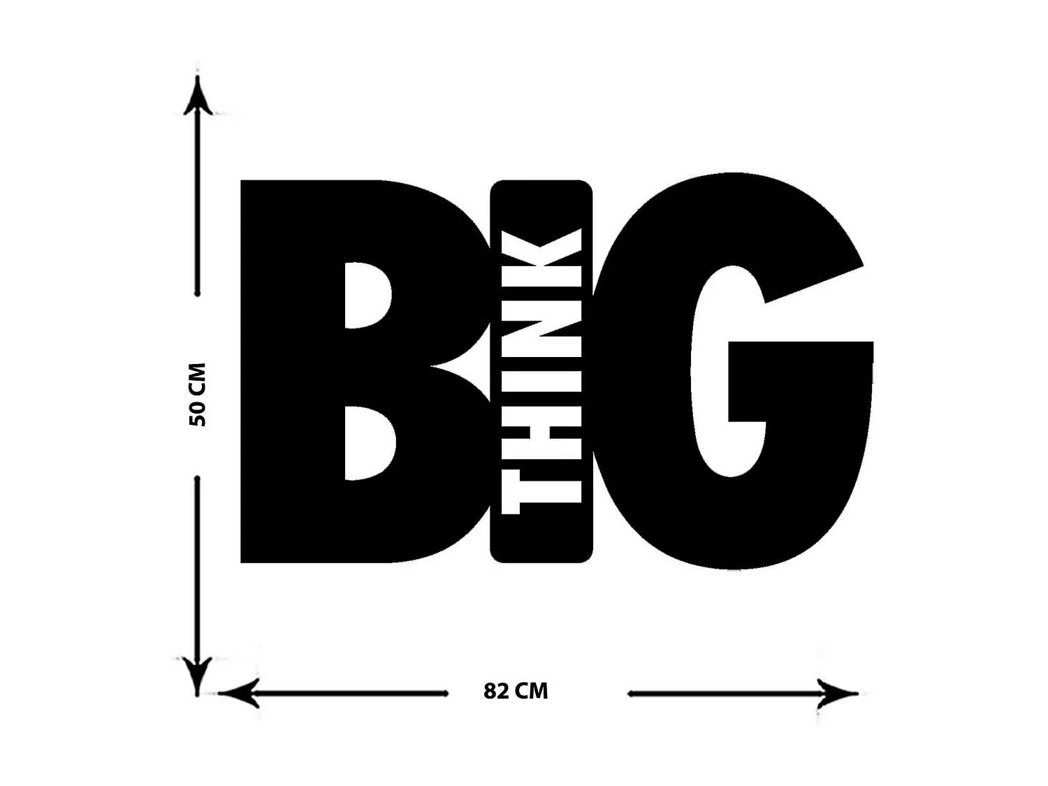 Décoration en Métal Think Big 2, Noir, 82x0,15x50 cm, EPIKASA