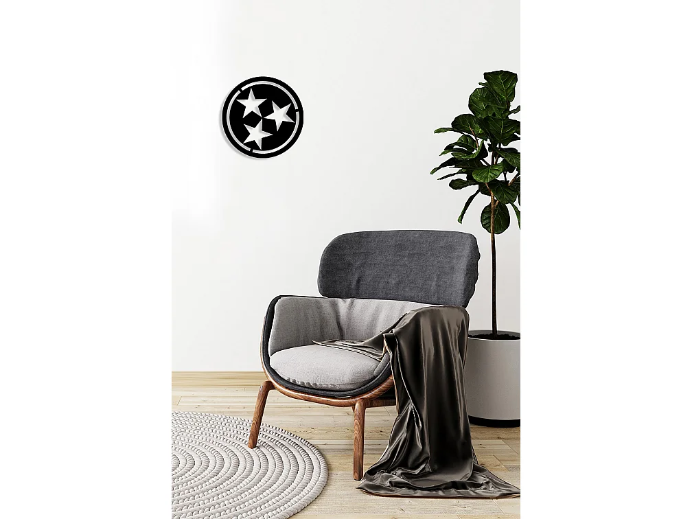 Dekoracja Metalowa Gwiazdy, Czarny, 40x0,15x40 cm cm, EPIKASA