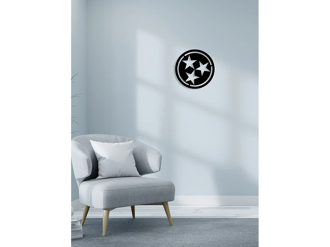 Dekoracja Metalowa Gwiazdy, Czarny, 40x0,15x40 cm cm, EPIKASA