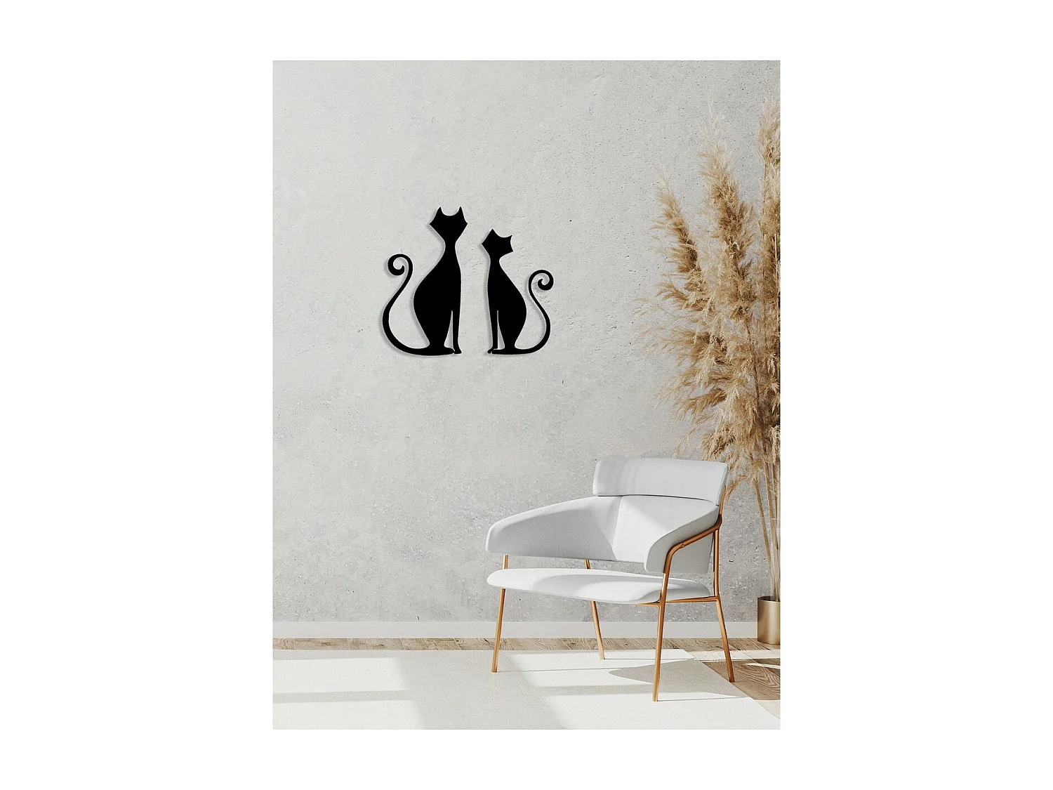 Decoração em Metal Gato 102, Preto, 56x0,15x53 cm, EPIKASA