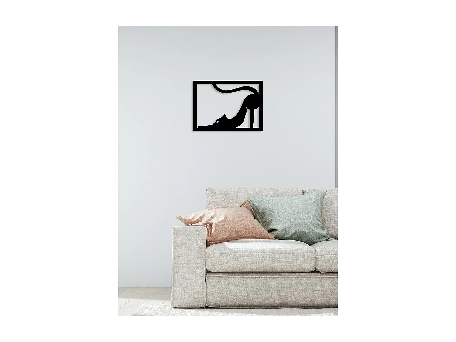 Decoração em Metal Gato 3, Preto, 55x0,15x40 cm, EPIKASA