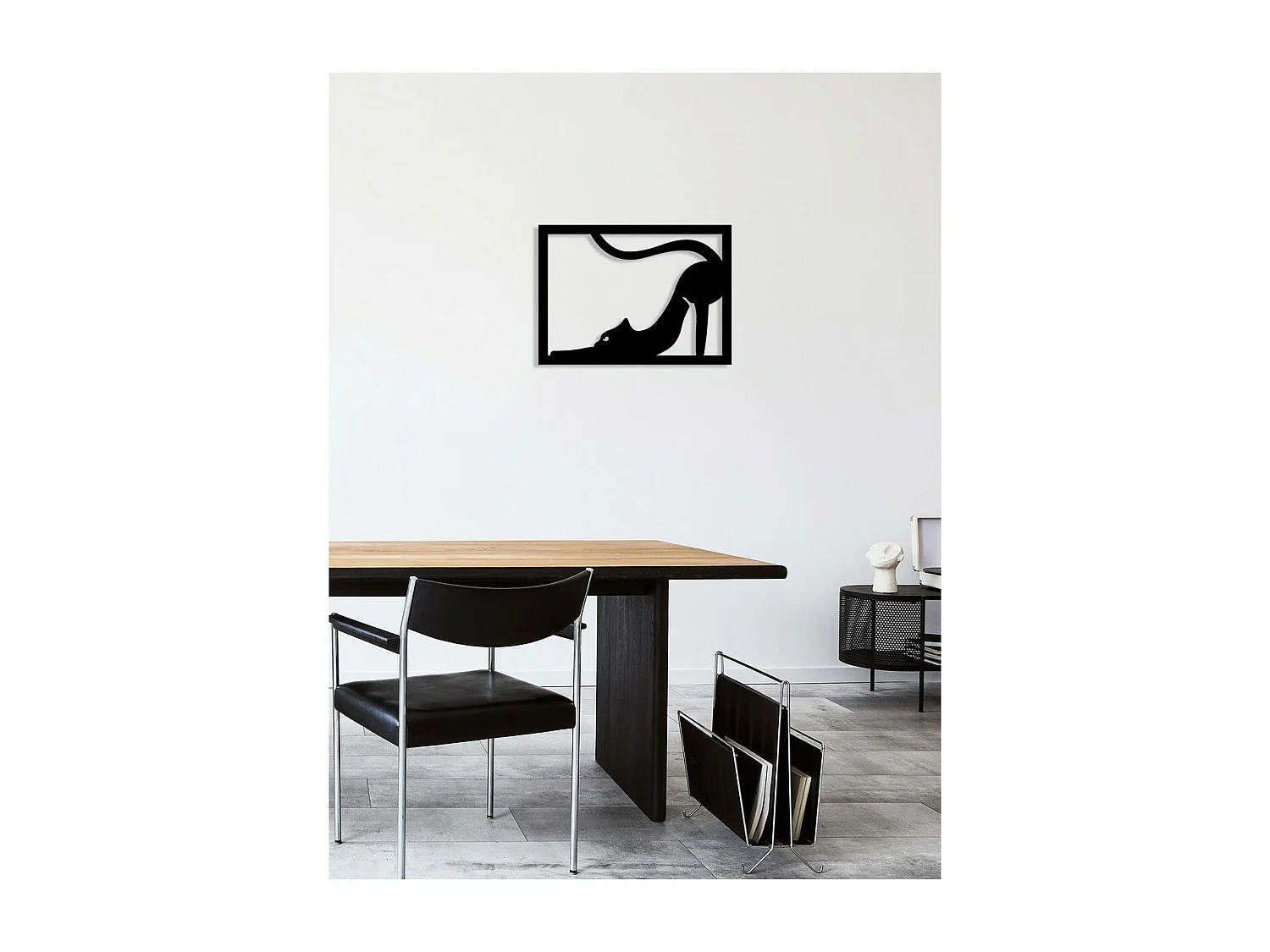 Decoração em Metal Gato 3, Preto, 55x0,15x40 cm, EPIKASA