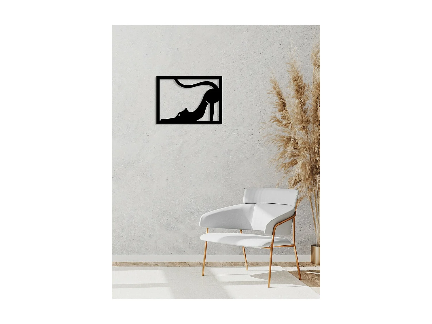 Decoração em Metal Gato 3, Preto, 55x0,15x40 cm, EPIKASA