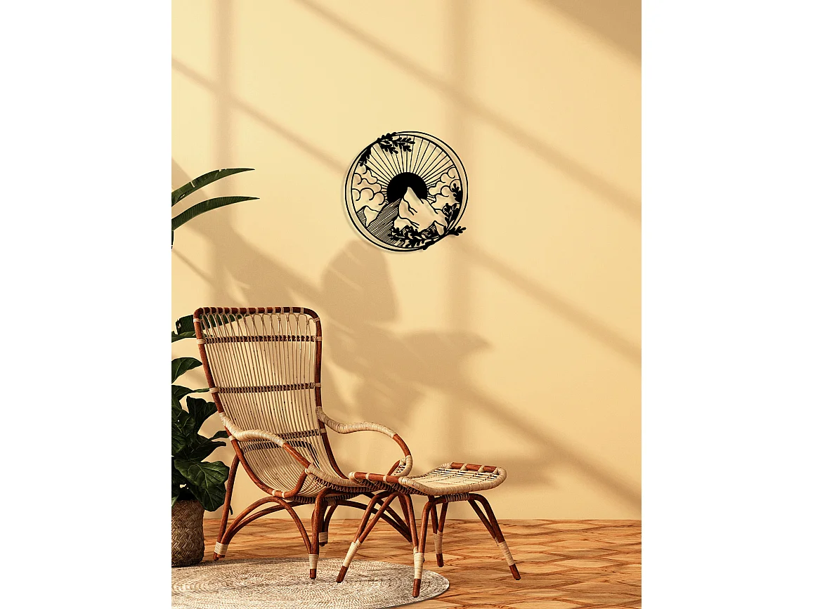 Decoração em Metal Montanha 28, Preto, 62x0,15x60 cm, EPIKASA