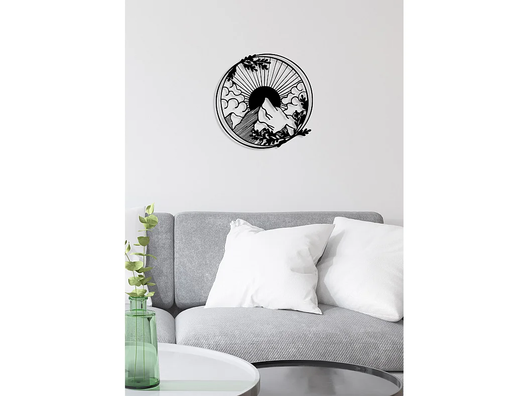 Decoração em Metal Montanha 28, Preto, 62x0,15x60 cm, EPIKASA