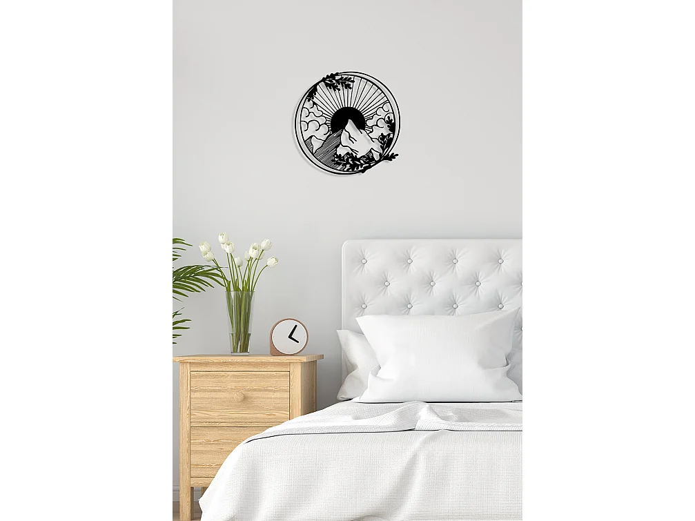 Decoração em Metal Montanha 28, Preto, 62x0,15x60 cm, EPIKASA