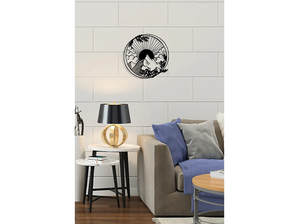 Decoração em Metal Montanha 28, Preto, 62x0,15x60 cm, EPIKASA