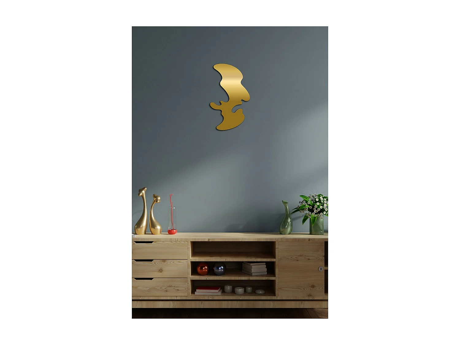 Decorazione in Metallo Macchia 1, Oro, 30x0,15x50 cm, EPIKASA