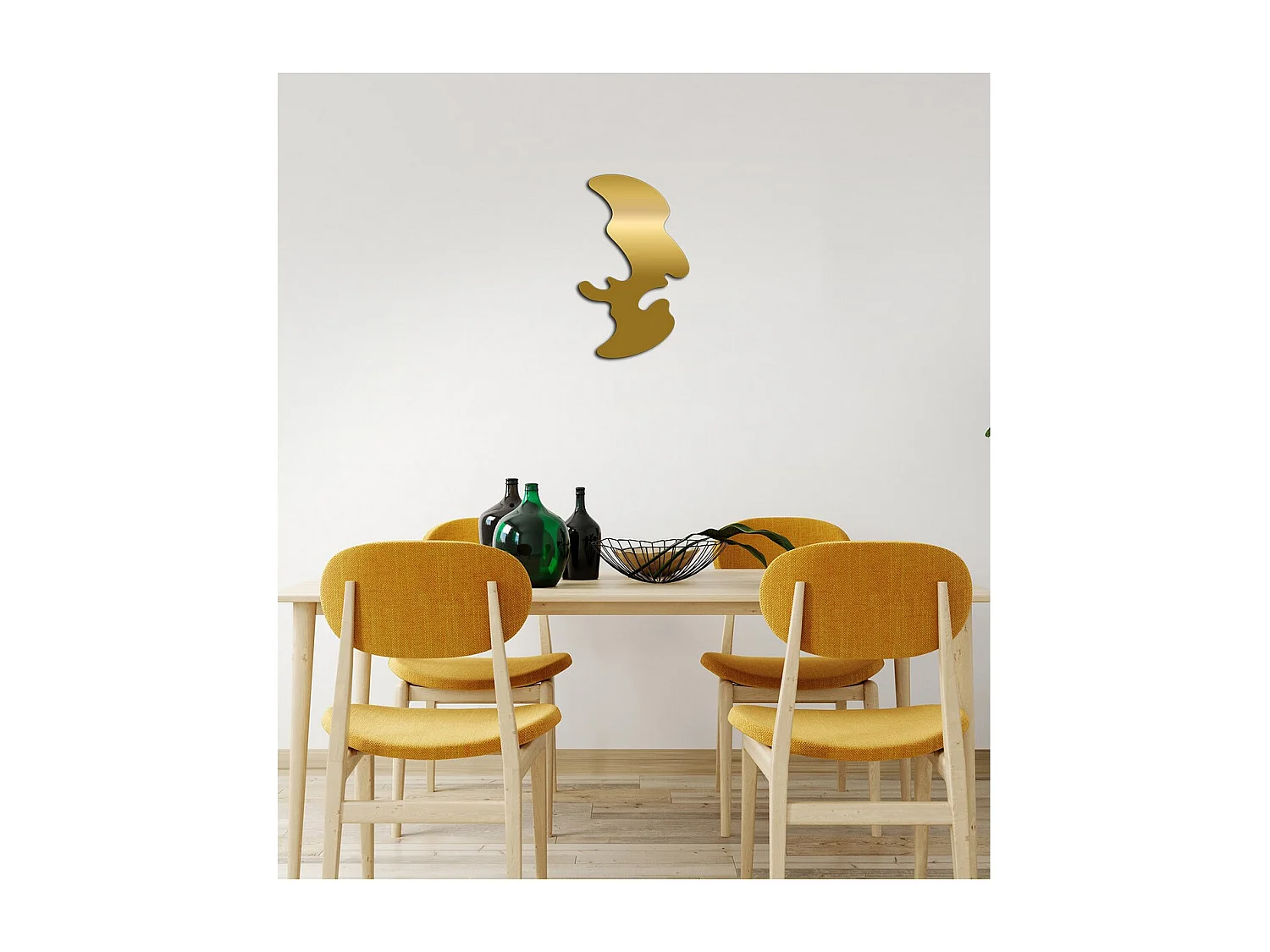 Decorazione in Metallo Macchia 1, Oro, 30x0,15x50 cm, EPIKASA