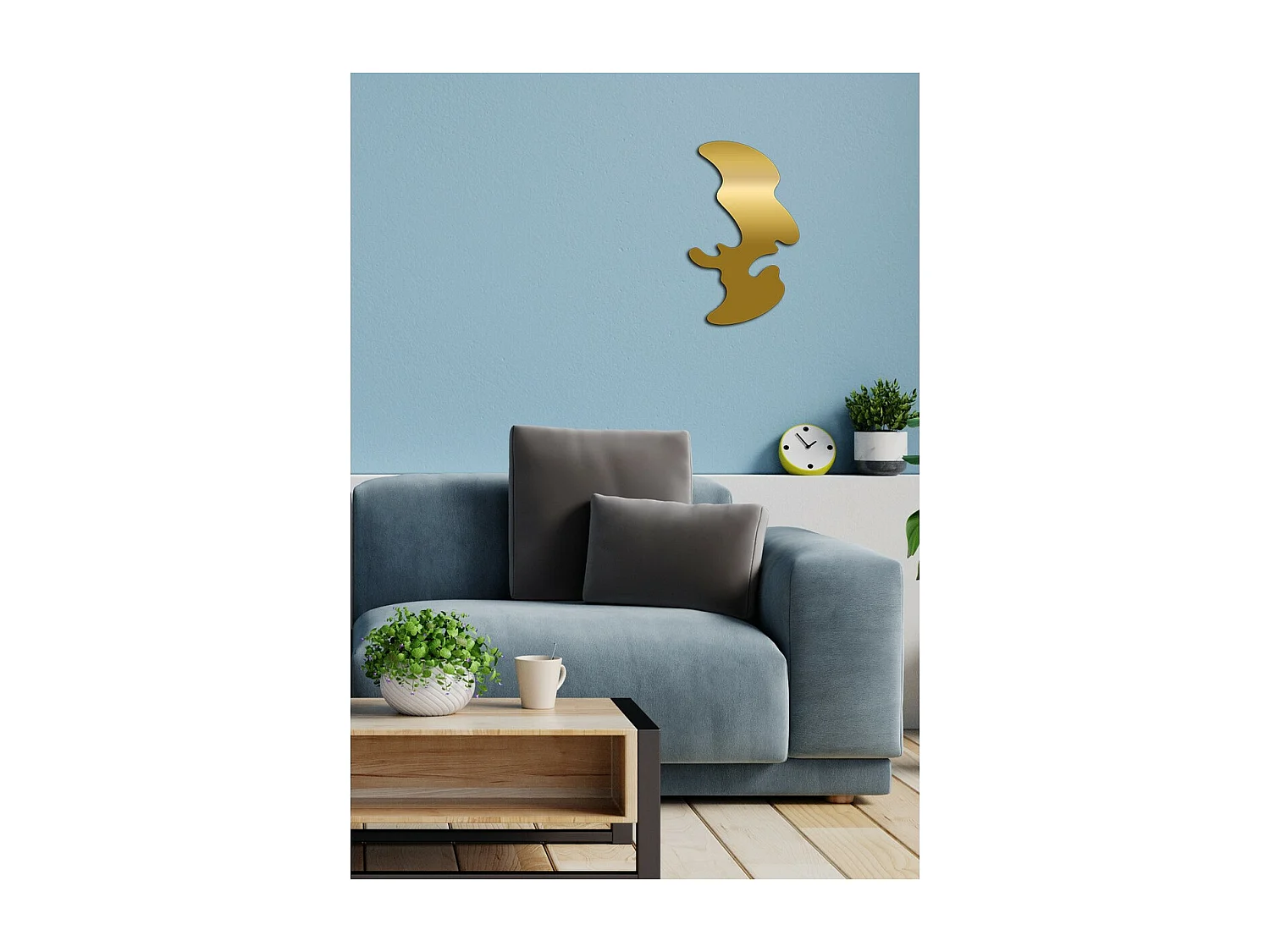 Decorazione in Metallo Macchia 1, Oro, 30x0,15x50 cm, EPIKASA