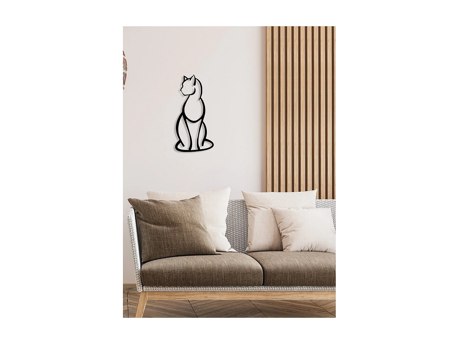 Dekoracja Metalowa Kot 79, Czarny, 27x0,15x54 cm, EPIKASA