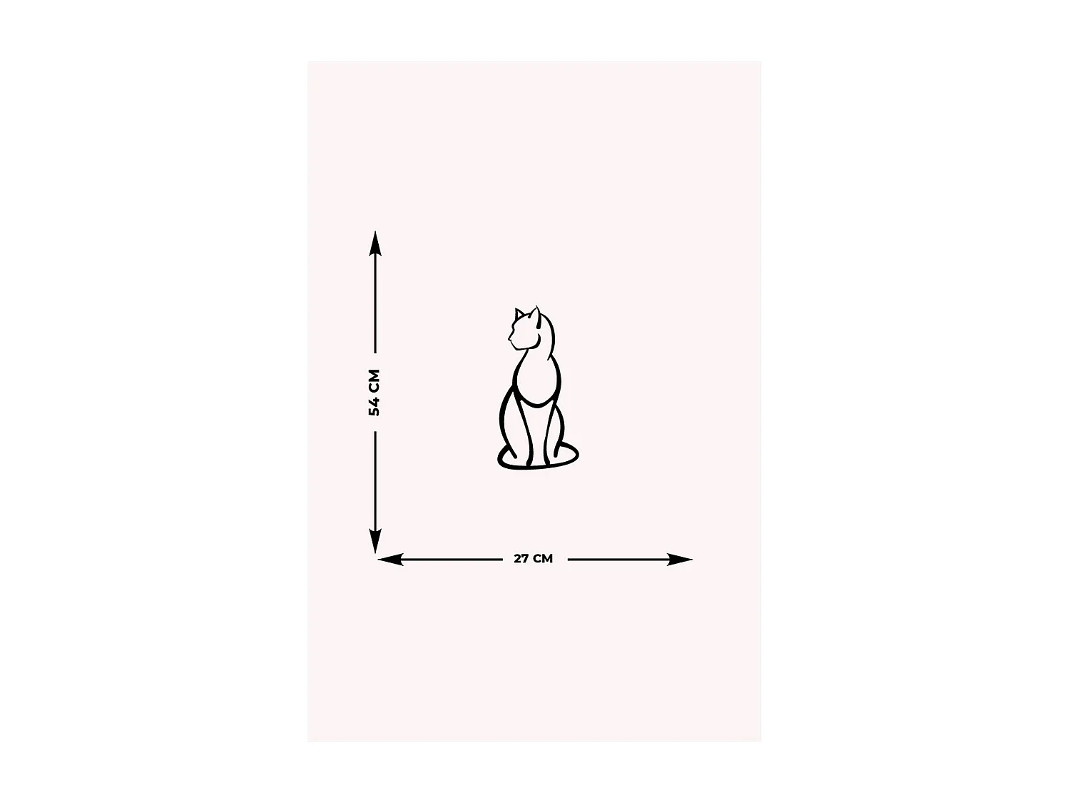 Dekoracja Metalowa Kot 79, Czarny, 27x0,15x54 cm, EPIKASA