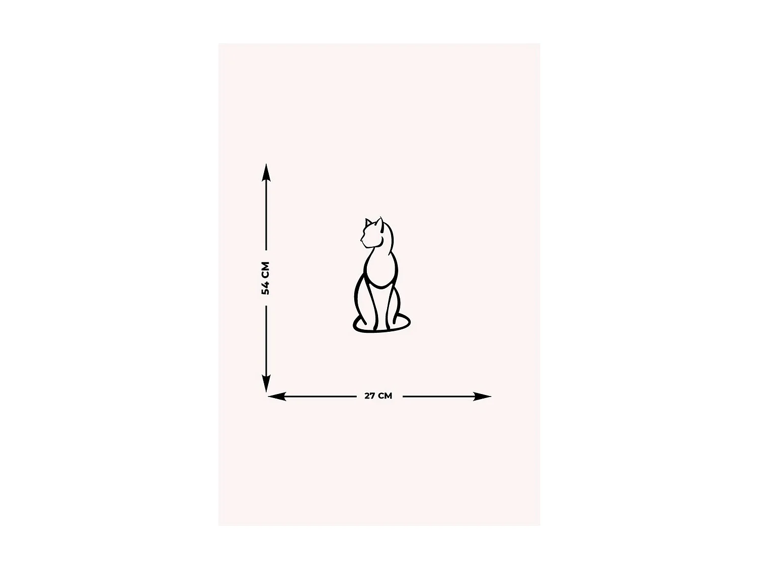 Dekoracja Metalowa Kot 79, Czarny, 27x0,15x54 cm, EPIKASA