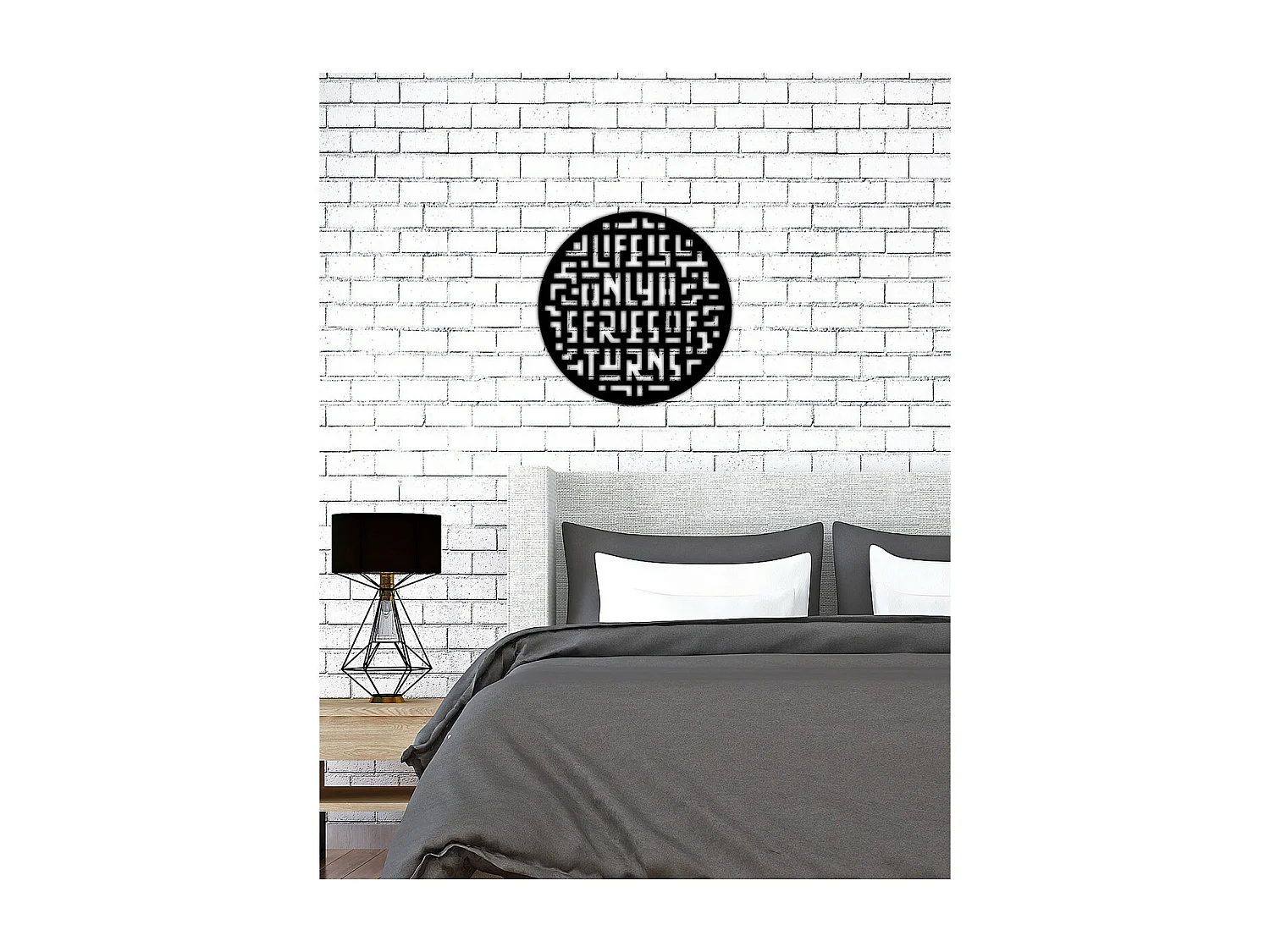 Décoration en Métal Rébus, Noir, 60x0,15x60 cm, EPIKASA