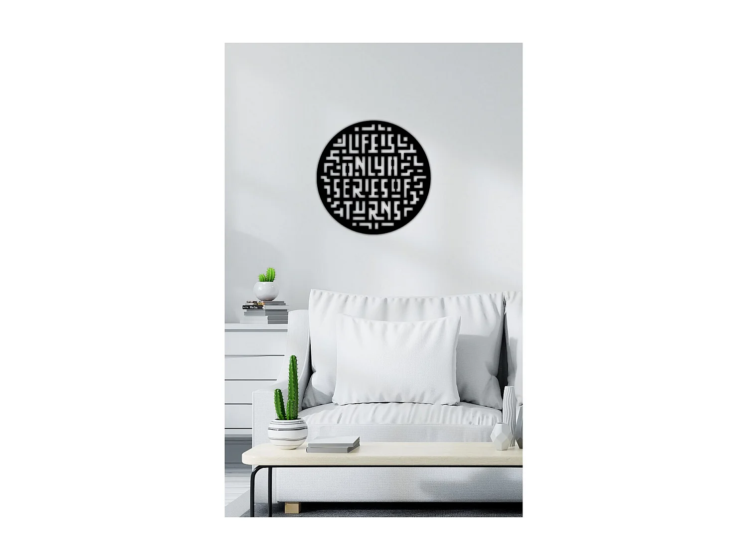 Décoration en Métal Rébus, Noir, 60x0,15x60 cm, EPIKASA