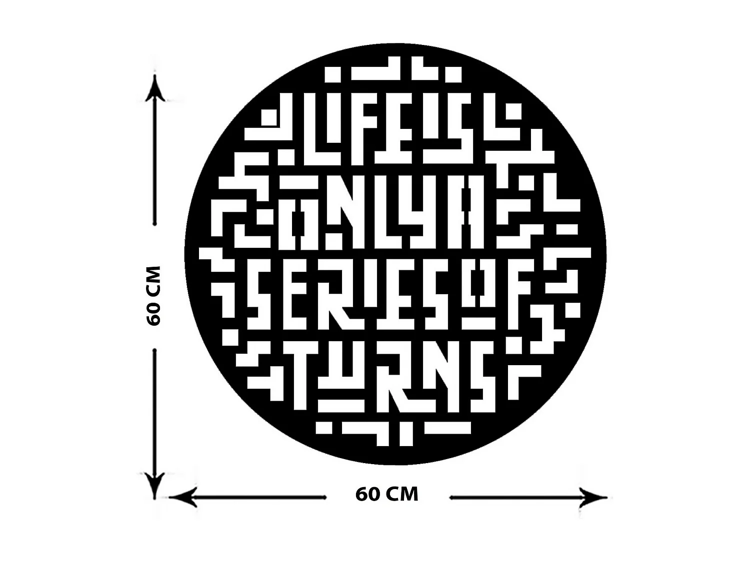 Décoration en Métal Rébus, Noir, 60x0,15x60 cm, EPIKASA
