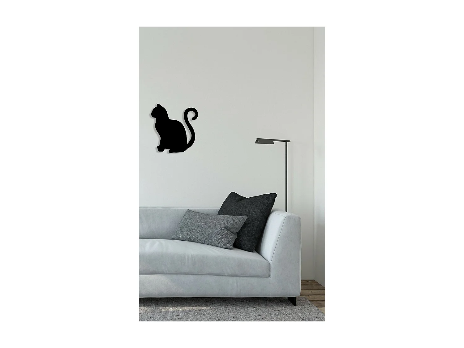 Dekoracja Metalowa Kot 133, Czarny, 40x0,15x42 cm, EPIKASA