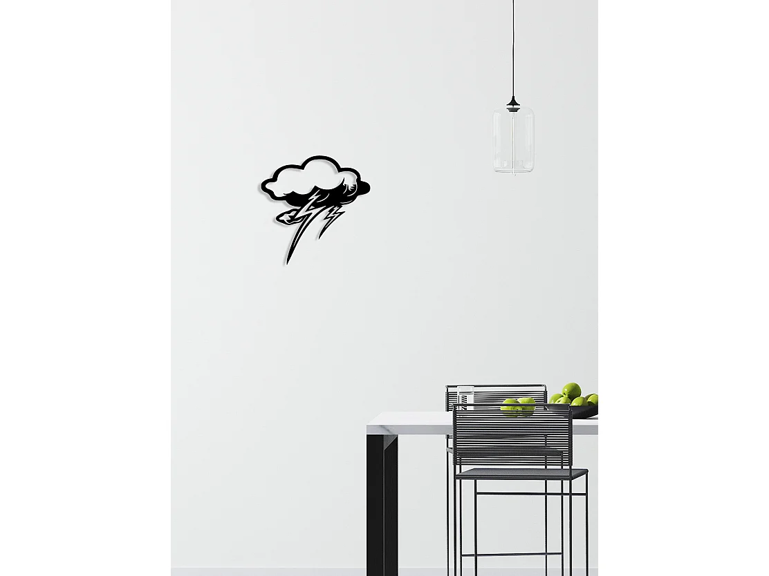 Décoration en Métal Foudre, Noir, 50x0,15x50 cm, EPIKASA