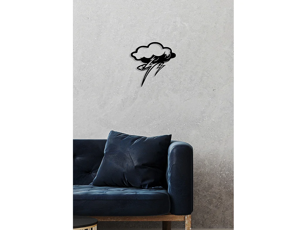 Décoration en Métal Foudre, Noir, 50x0,15x50 cm, EPIKASA