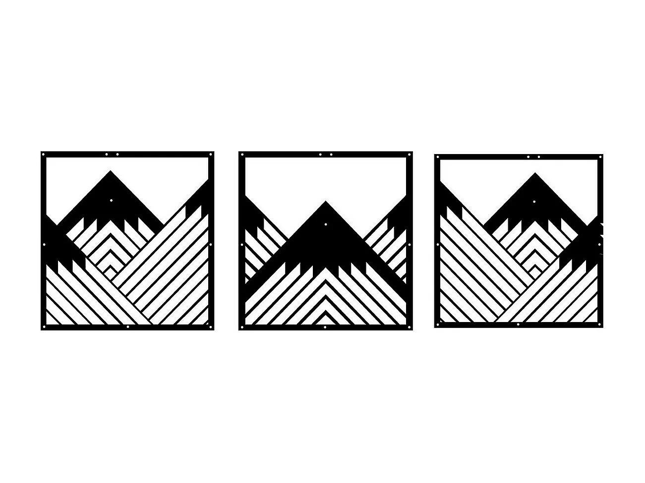 Decoração em Metal Montanha 25, Preto, 120x0,15x41 cm, EPIKASA