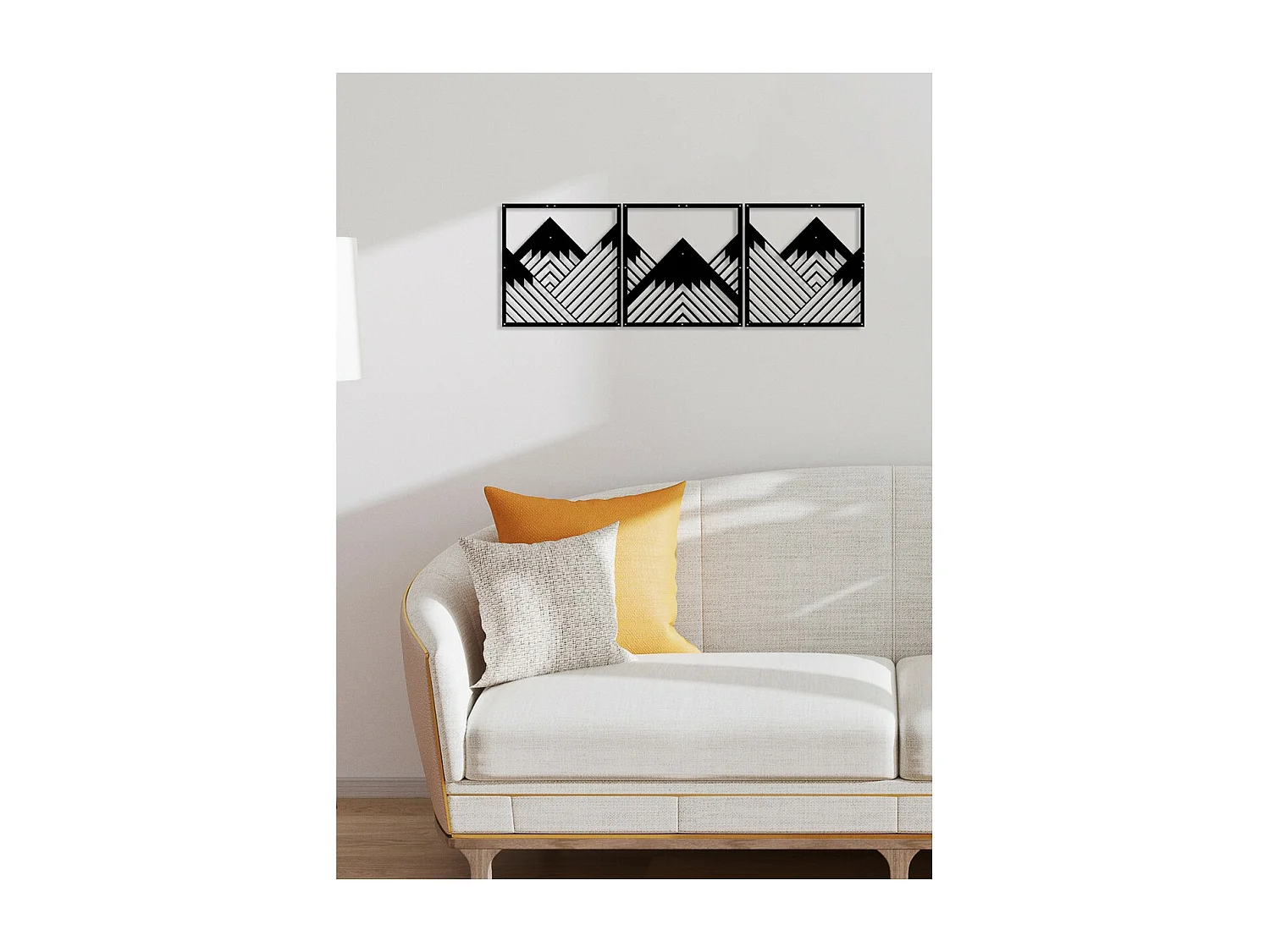 Decoração em Metal Montanha 25, Preto, 120x0,15x41 cm, EPIKASA