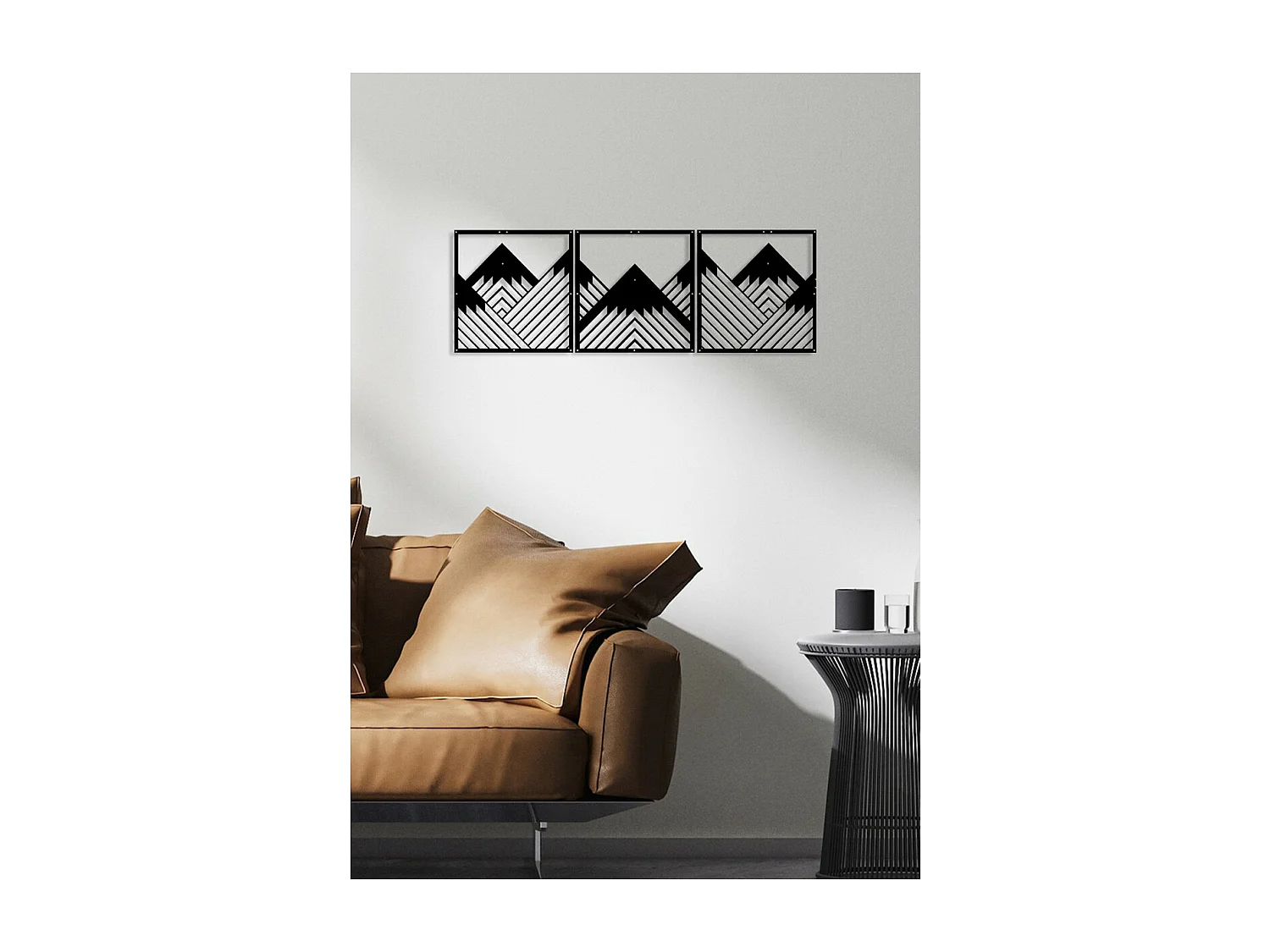 Decoração em Metal Montanha 25, Preto, 120x0,15x41 cm, EPIKASA