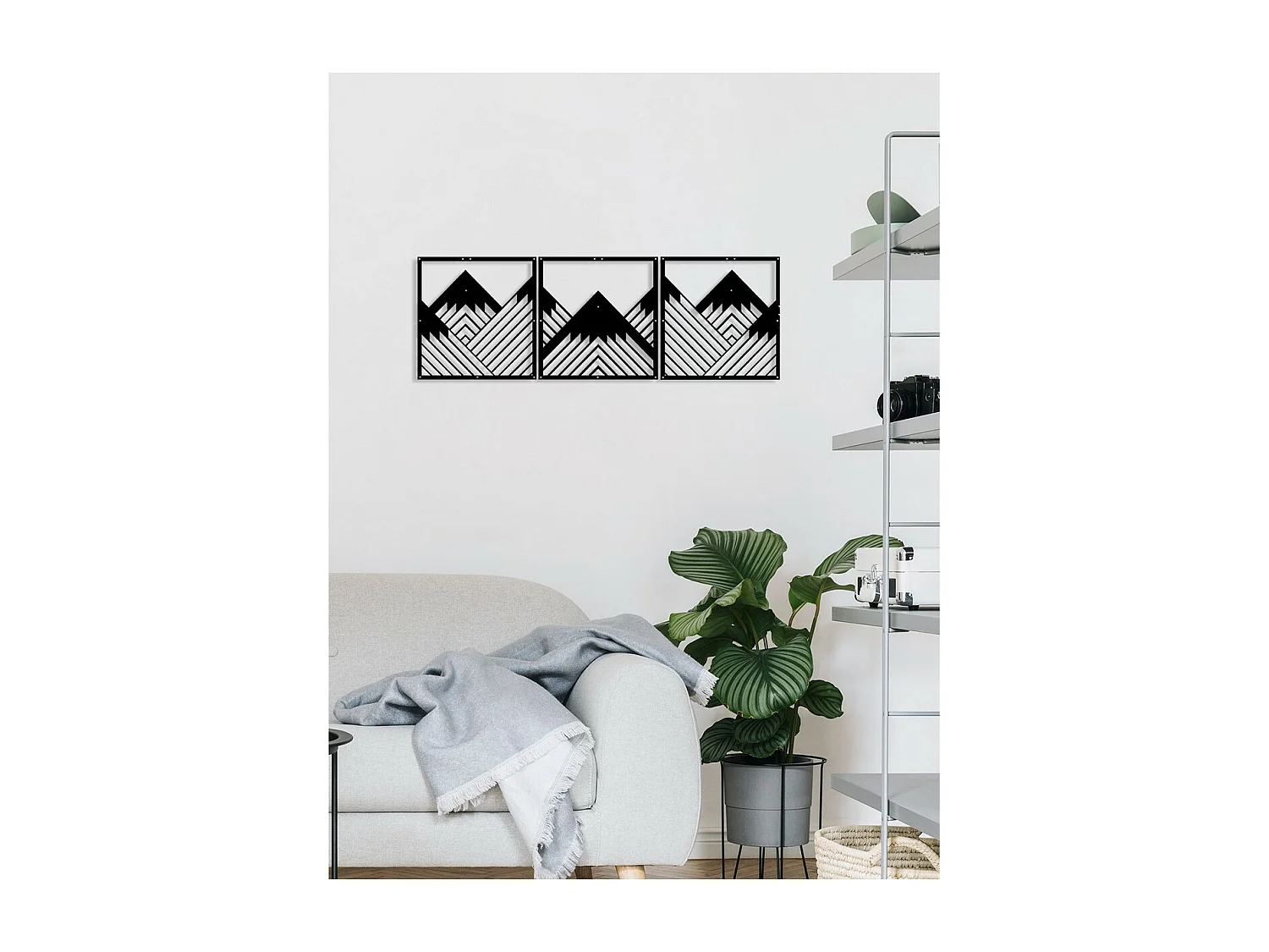 Decoração em Metal Montanha 25, Preto, 120x0,15x41 cm, EPIKASA