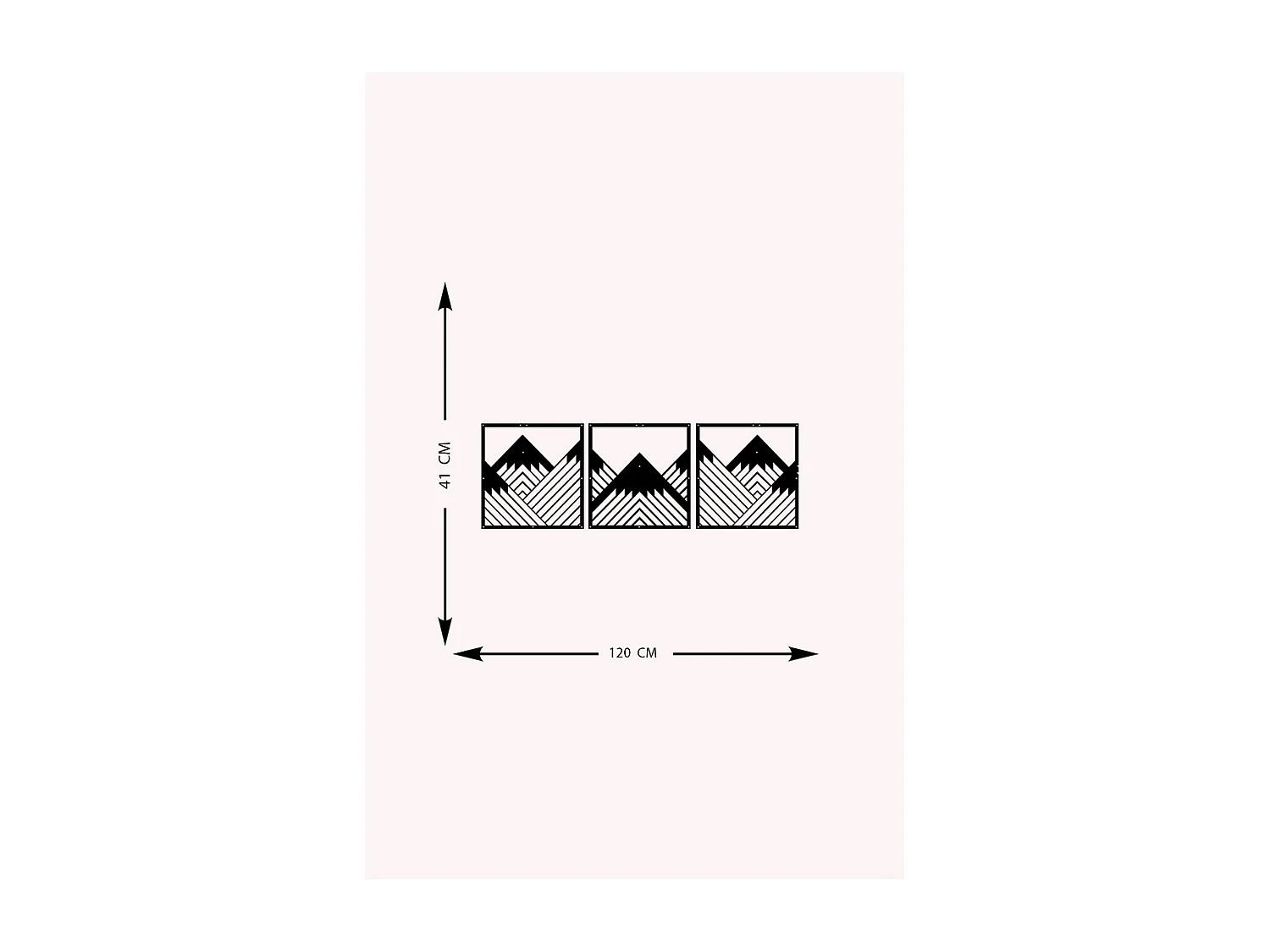 Decoração em Metal Montanha 25, Preto, 120x0,15x41 cm, EPIKASA