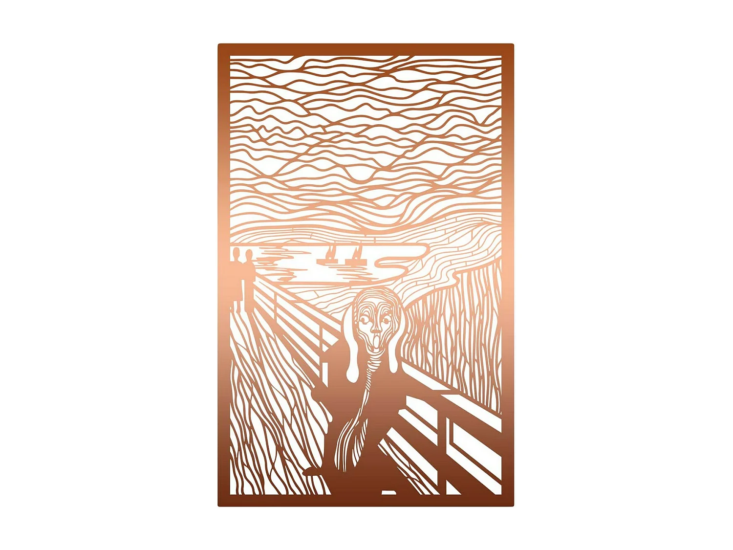 Décoration en Métal Le cri de Munch 1, Cuivre, 51x0,15x78 cm, EPIKASA