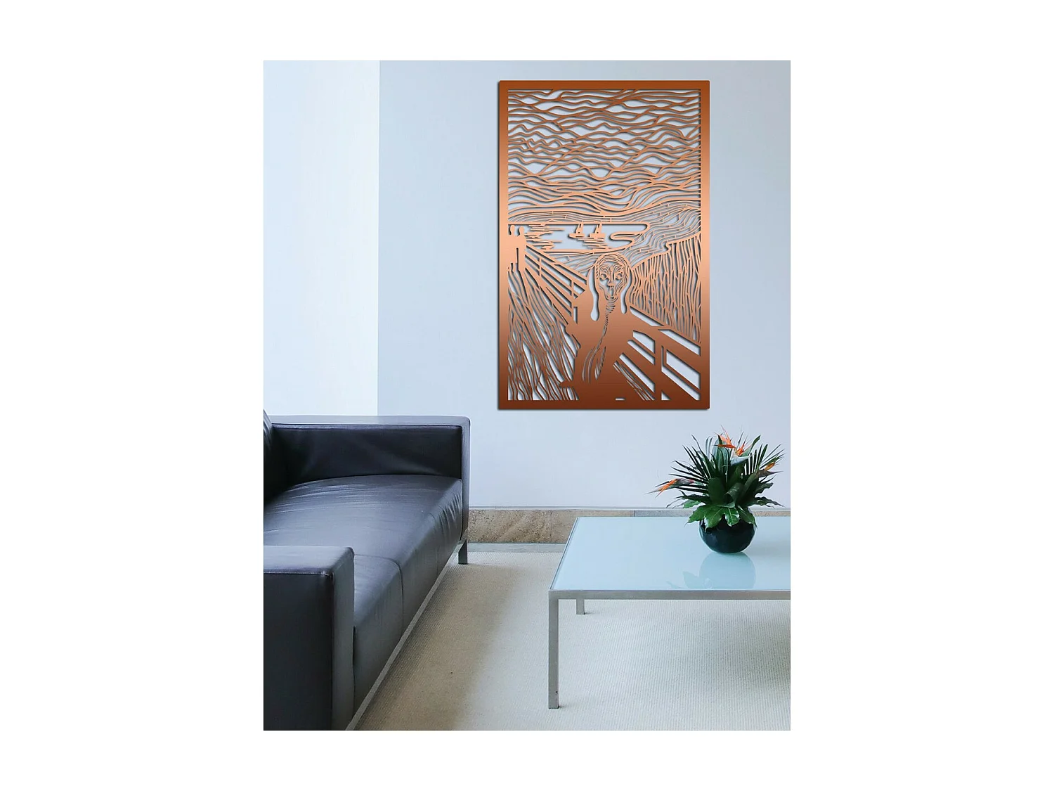 Décoration en Métal Le cri de Munch 1, Cuivre, 51x0,15x78 cm, EPIKASA