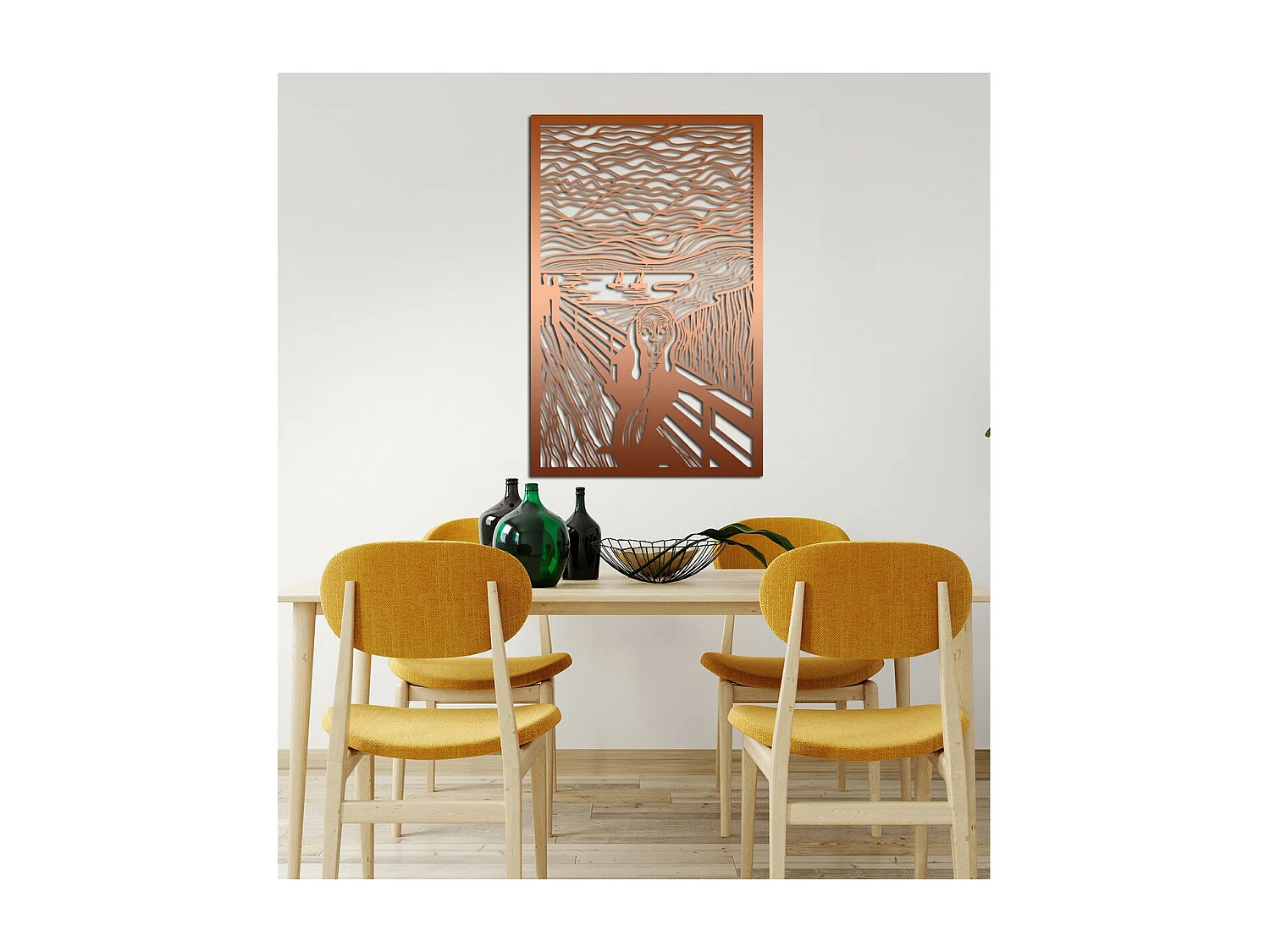 Décoration en Métal Le cri de Munch 1, Cuivre, 51x0,15x78 cm, EPIKASA